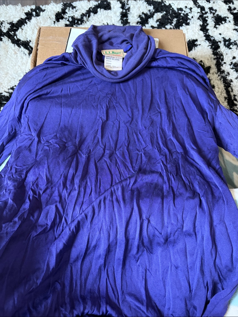 L.L. Bean Women's Deep Purple Long Sleeve Turtleneck